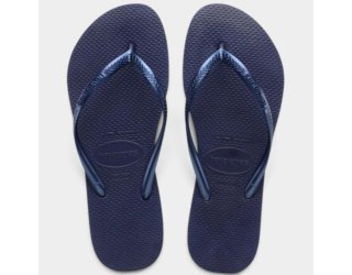 Chinelo Havaianas Slim Tradicional Feminino - Azul Escuro Chinelo Havaianas Slim Tradicional Feminino - Azul Escuro