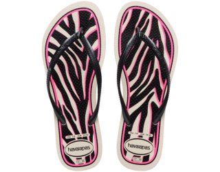Chinelo Havaianas Slim Animals Feminino - Bege Palha