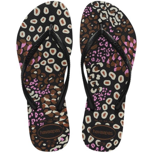 Chinelo Havaianas Slim Animals Feminino - Preto