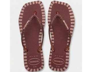 Chinelo Havaianas Slim Glitter Contour Feminino - Vermelho