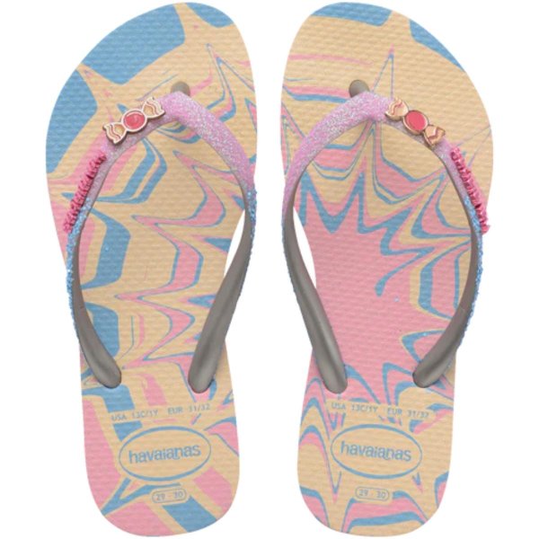 Chinelo Havaianas Slim Glitter II Infantil - Rosa