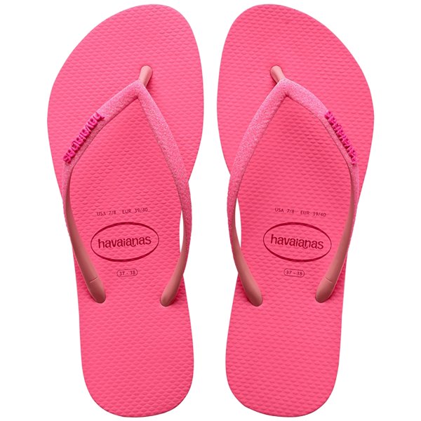 Chinelo Havaianas Slim Glitter Neon Feminino - Rosa