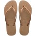 Chinelo Havaianas Slim Logo Metallic Feminino - Bege
