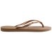 Chinelo Havaianas Slim Logo Metallic Feminino - Bege