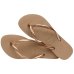 Chinelo Havaianas Slim Logo Metallic Feminino - Bege