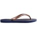 Chinelo Havaianas Slim Nautical Feminino - Azul e Dourado