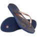 Chinelo Havaianas Slim Nautical Feminino - Azul e Dourado