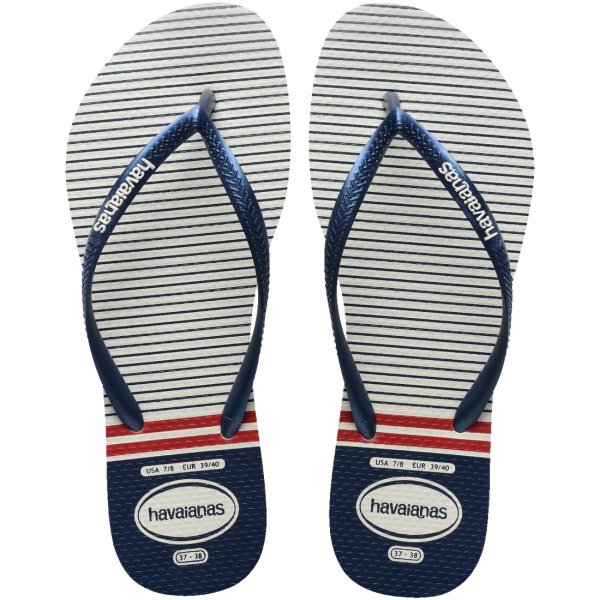 Chinelo Havaianas Slim Nautical Feminino - Marinho e Vermelho