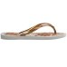 Chinelo Havaianas Slim Organic Feminino - Branco e Dourado