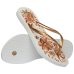 Chinelo Havaianas Slim Organic Feminino - Branco e Dourado