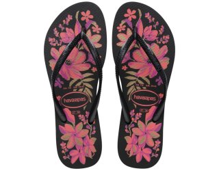 Chinelo Havaianas Slim Organic Feminino - Preto e Roxo