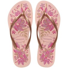 Chinelo Havaianas Slim Organic Feminino - Rosa e Dourado