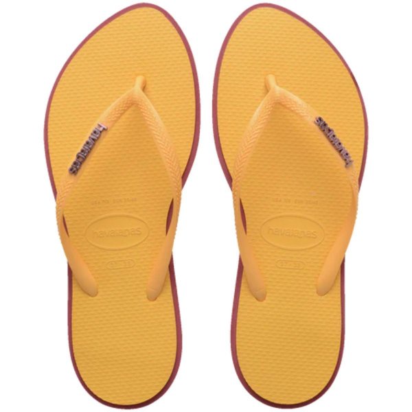 Chinelo Havaianas Slim Point Feminino - Amarelo e Roxo