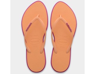 Chinelo Havaianas Slim Point Feminino - Laranja e Roxo