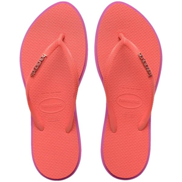 Chinelo Havaianas Slim Point Feminino - Rosa e Roxo