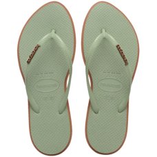 Chinelo Havaianas Slim Point Feminino - Verde e Marrom
