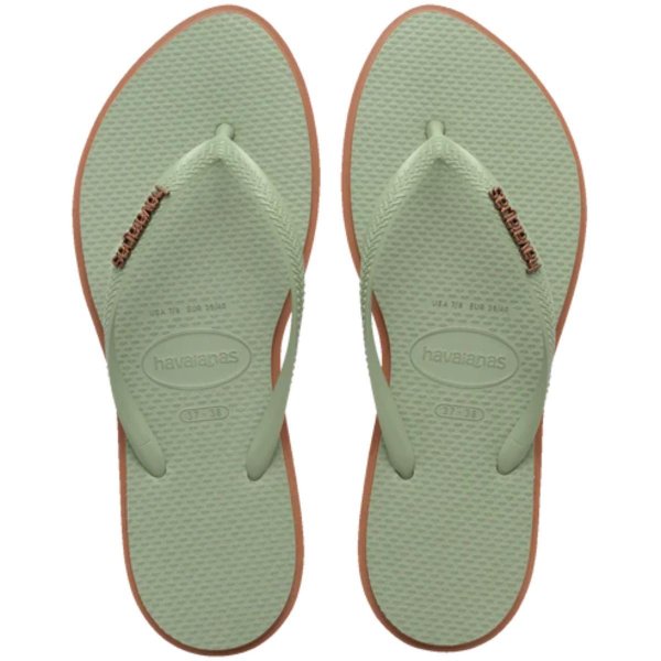 Chinelo Havaianas Slim Point Feminino - Verde e Marrom