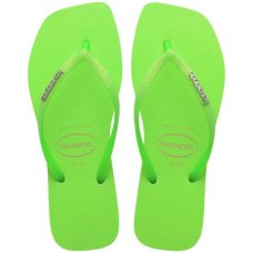 Chinelo Havaianas Slim Square Glitter Neon Feminino - Verde