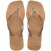 Chinelo Havaianas Slim Square Glitter Party Feminino - Dourado