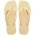 Chinelo Havaianas Slim Square Logo Metallic Feminino - Creme