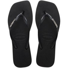Chinelo Havaianas Slim Square Logo Metallic Feminino - Preto