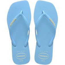 Chinelo Havaianas Slim Square Logo Pop Up Feminino - Azul