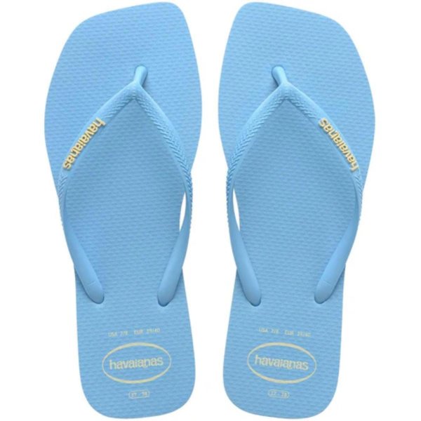 Chinelo Havaianas Slim Square Logo Pop Up Feminino - Azul