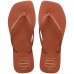 Chinelo Havaianas Slim Square Logo Pop Up Feminino - Marrom