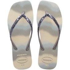 Chinelo Havaianas Slim Square Glitter Party Feminino - Prata