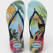 Chinelo Havaianas Slim Tropical Feminino - Azul Claro