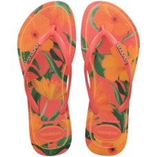 Chinelo Havaianas Slim Tropical Feminino - Coral