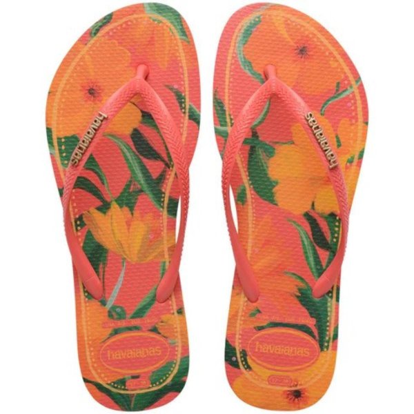 Chinelo Havaianas Slim Tropical Feminino - Coral