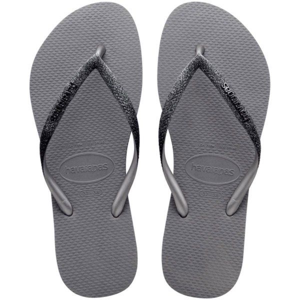 Chinelo Havaianas Slim Sparkle Glitter Feminino - Cinza