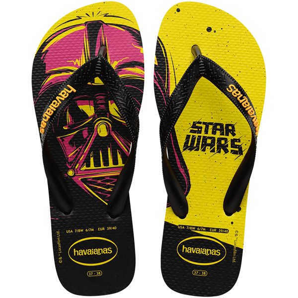 Chinelo Havaianas Star Wars Masculino - Preto e Amarelo