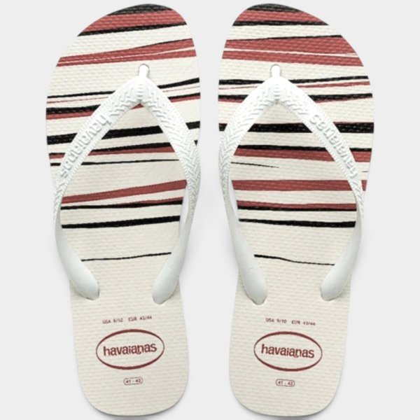 Chinelo Havaianas Top Basic Masculino - Branco e Vermelho