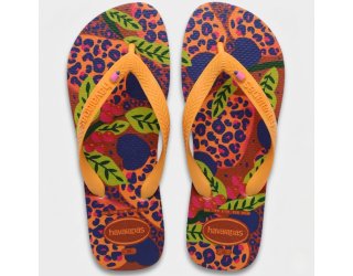 Chinelo Havaianas Top Caju Safari FC Feminino - Amarelo e Laranja