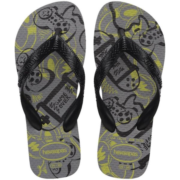 Chinelo Infantil Havaianas Top Athletic Kids - Cinza e Preto