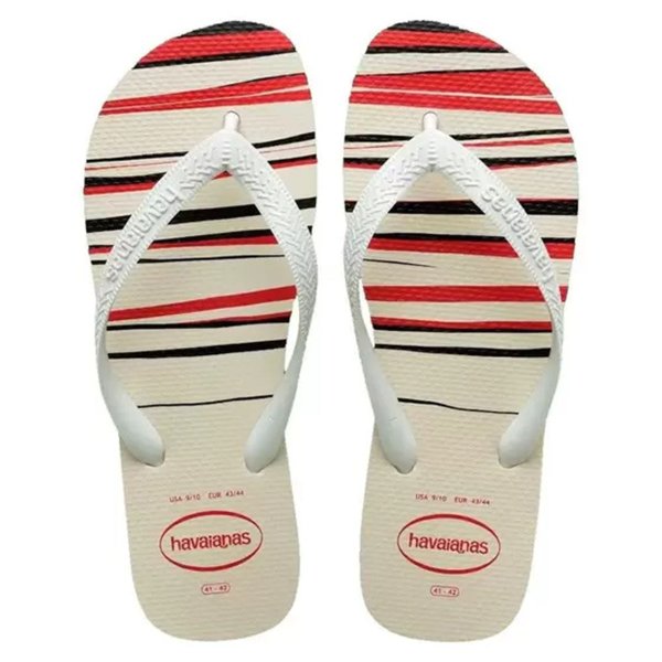 Chinelo Havaianas Top Basic Masculino - Branco e Vermelho