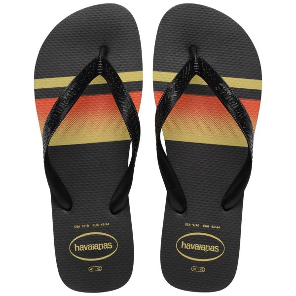 Chinelo Havaianas Top Basic Masculino - Preto e Amarelo