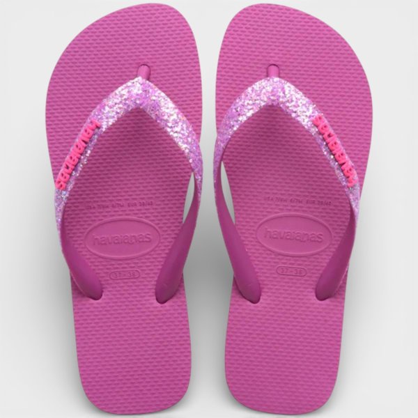 Chinelo Havaianas Top Glitter Neon Feminino - Roxo