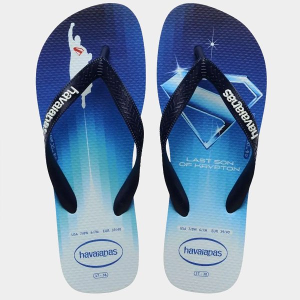 Chinelo Havaianas Top Heróis DC - Azul e Branco