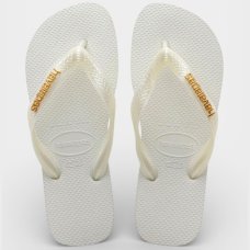 Chinelo Havaianas Top Logo Metallic - Branco