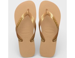 Chinelo Havaianas Top Logo Metallic - Dourado