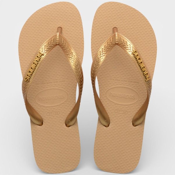 Chinelo Havaianas Top Logo Metallic - Dourado