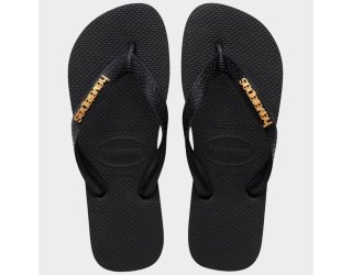Chinelo Havaianas Top Logo Metallic - Preto