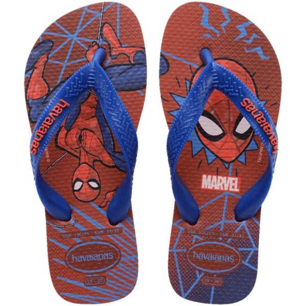 Chinelo Infantil Havaianas Top Marvel II Homem Aranha - Azul e Vermelho