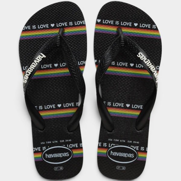 Chinelo Havaianas Top Pride FC Feminino - Preto