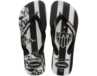 Chinelo Havaianas Top Times Atlético Masculino - Preto e Branco