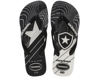 Chinelo Havaianas Top Times Botafogo Masculino - Preto e Branco