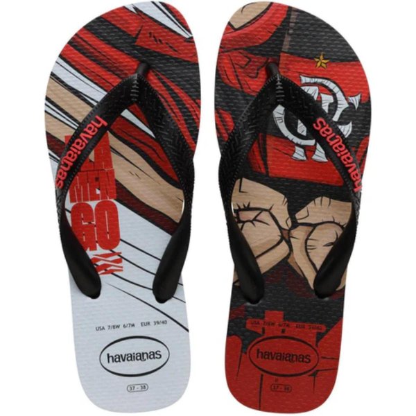Chinelo Havaianas Top Times Flamengo Masculina - Vermelho e Preto